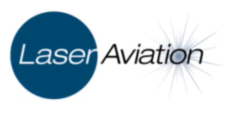 laser aviation logo white